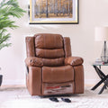 DANUBE | Mina 1 Seater Manual Air Leather Recliner with Cupholder and Pockets - Brown | 810401500291
