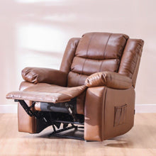 DANUBE | Mina 1 Seater Manual Air Leather Recliner with Cupholder and Pockets - Brown | 810401500291