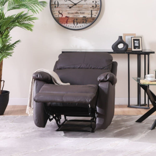 DANUBE | Gabriel 1 Seater Leather Manual Recliner - Taupe | 810401600180