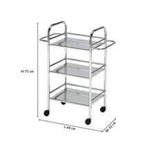 DANUBE | Maverick 3 Tier Serving Trolley - Silver Chrome | 811101000001
