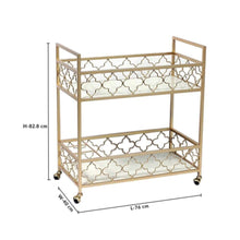 DANUBE | Esperanza 2 Tier Serving Trolley - Golden | 811101000010