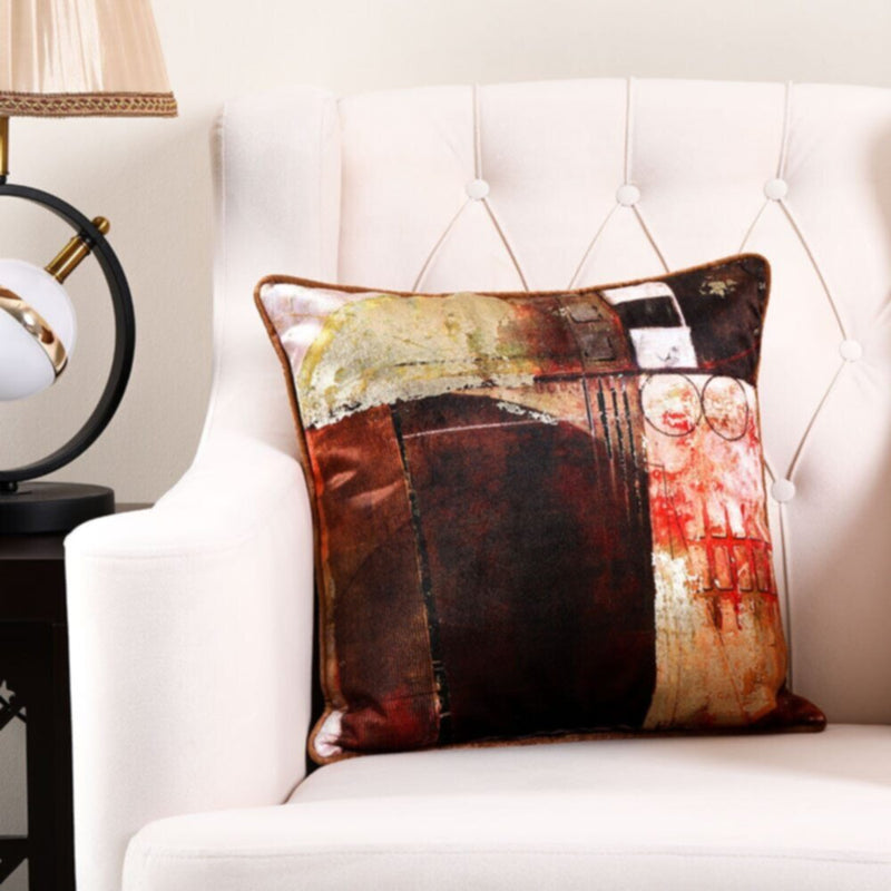 DANUBE | Fantasy Foil Print Abstract Cushion 45X45cm Mrn - HOL-F-2004 | 811500115677