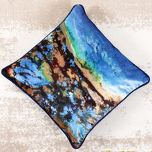 DANUBE | Fantasy Foil Print Nature Cushion 45X45cm Blu/Blk - HOL-F-2005 | 811500115678