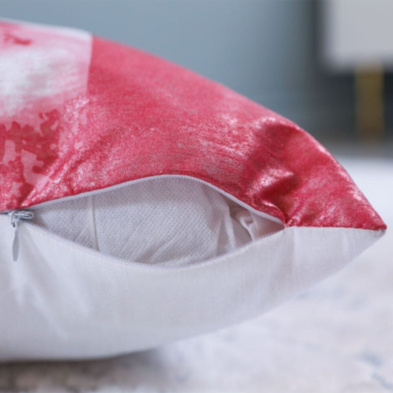 DANUBE | Gala Foil Print Cushion Ecru/Rose Gold 45X45 cm-K-184 | 811500116067