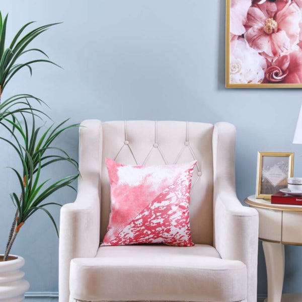 DANUBE | Gala Foil Print Cushion Ecru/Rose Gold 45X45 cm-K-189 | 811500116068