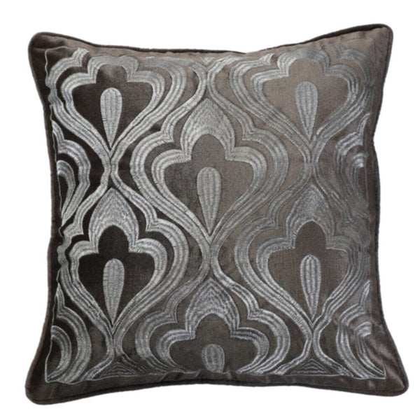 DANUBE | Fantasy Embroidered Filled Cushion 45X 45 cms -Grey-HOL 431 | 811500118377