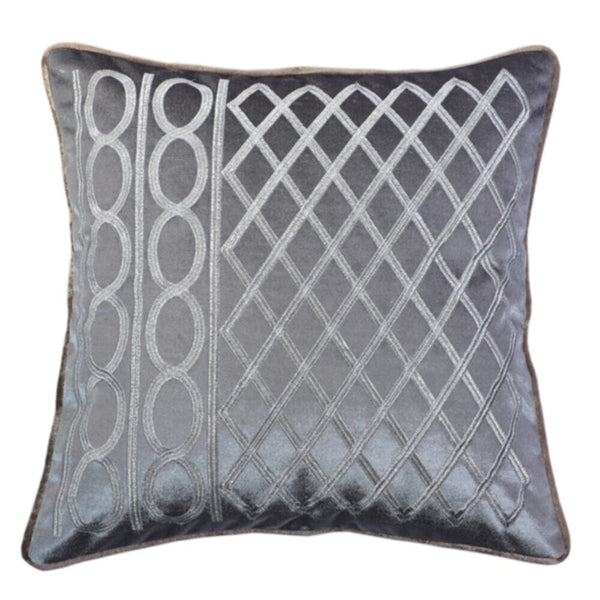 DANUBE | Fantasy Embroidered Filled Cushion 45X 45 cms -Grey | 811500118378