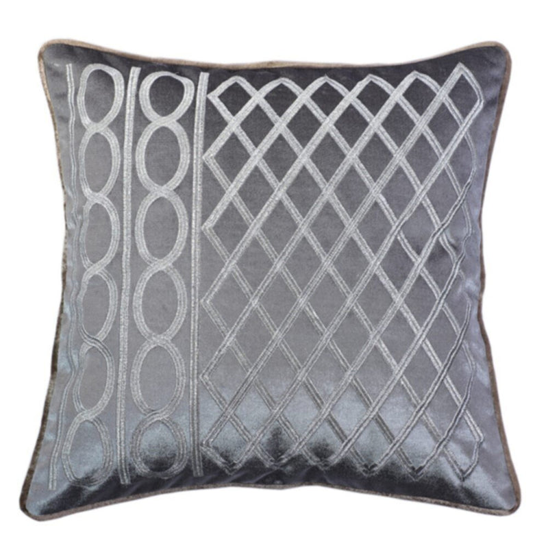 DANUBE | Fantasy Embroidered Filled Cushion 45X 45 cms -Grey | 811500118378