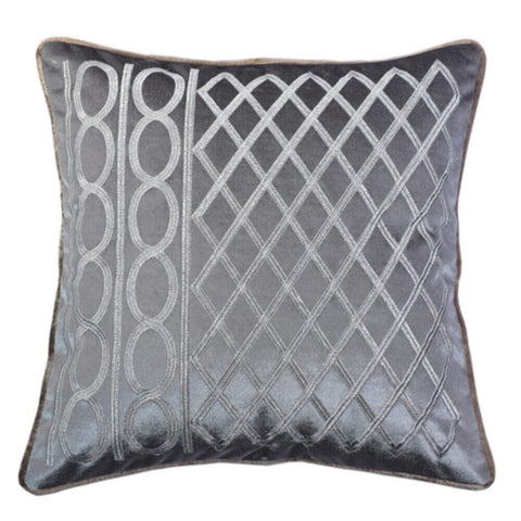 DANUBE | Fantasy Embroidered Filled Cushion 45X 45 cms -Grey | 811500118378