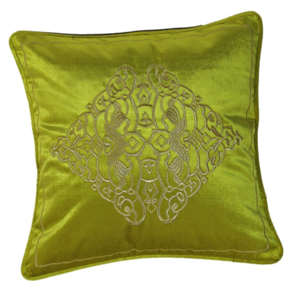 DANUBE | Fantasy Embroidered Filled Cushion 45X 45 cms -Green-HOL 414 | 811500118379