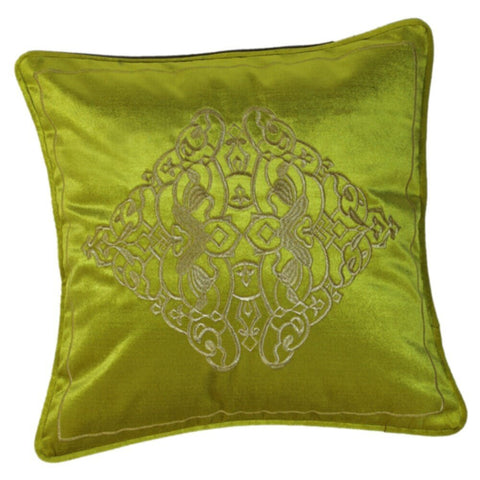 DANUBE | Fantasy Embroidered Filled Cushion 45X 45 cms -Green-HOL 414 | 811500118379