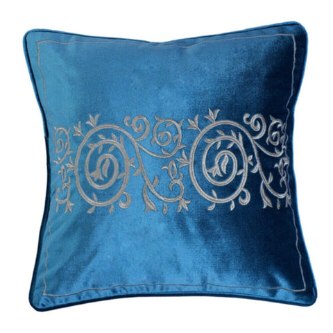 DANUBE | Fantasy Embroidered Filled Cushion 45X 45 cms -Teal | 811500118382