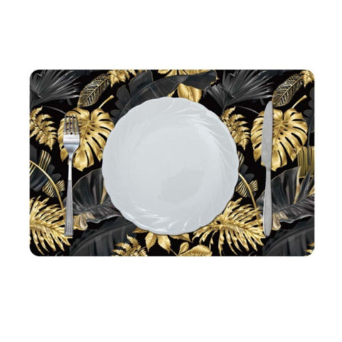 DANUBE | Glamour Mdf Printed Placemat Gold/Black ADA-Hk-30127 | 811500118429