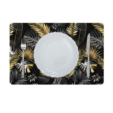 DANUBE | Glamour Mdf Printed Placemat Gold/Black ADA-HK-30128 | 811500118430