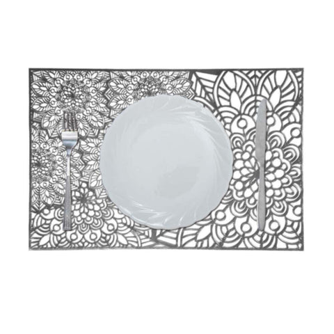 DANUBE | Glamour Laser Cutting Placemat Silver PFM-LC-81947-Silver | 811500118441