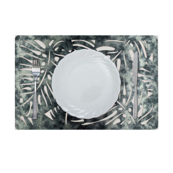 DANUBE | Glamour Vintage Pvc Die Cut Placemat Silver PFMP-D-28790-Silver | 811500118443