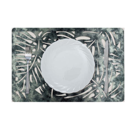 DANUBE | Glamour Vintage Pvc Die Cut Placemat Silver PFMP-D-28790-Silver | 811500118443