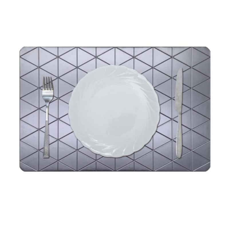 DANUBE | Glamour Embossed Vintage Aluminium Placemat Silver Ea-Ea-30031B | 811500118445