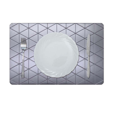 DANUBE | Glamour Embossed Vintage Aluminium Placemat Silver Ea-Ea-30031B | 811500118445