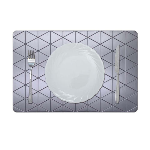 DANUBE | Glamour Embossed Vintage Aluminium Placemat Silver Ea-Ea-30031B | 811500118445