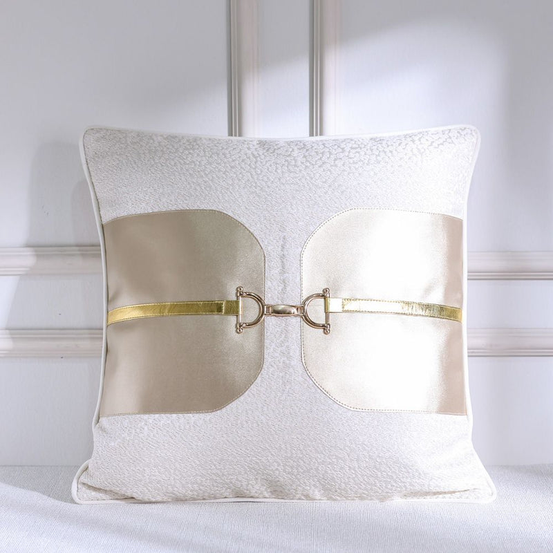DANUBE | Gleam Patchwork Cushion White Gold 45x45 cm | 811500137688