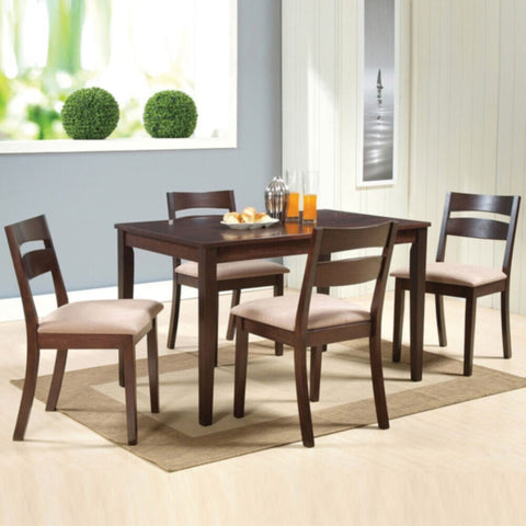 DANUBE | Bahamas Wooden 1+4 Dining Set - Espresso | 811600100127