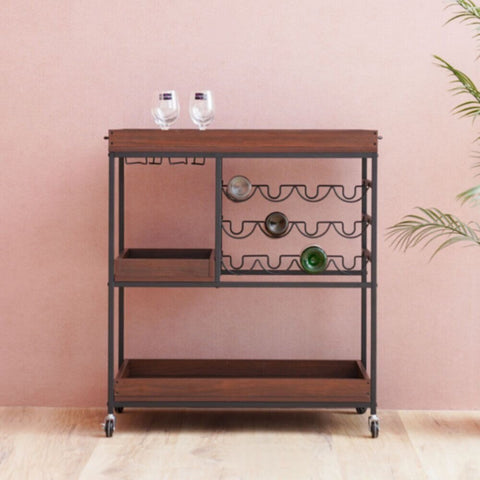 DANUBE | Jaguar Serving Trolley - Walnut / Black | 811600100285