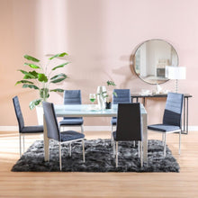 DANUBE | Rhian 1+6 Dining Set - Dark Grey / White Marble | 811600100295