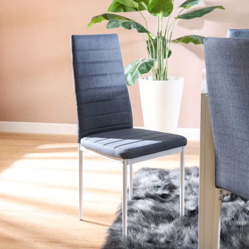 DANUBE | Rhian 1+6 Dining Set - Dark Grey / White Marble | 811600100295