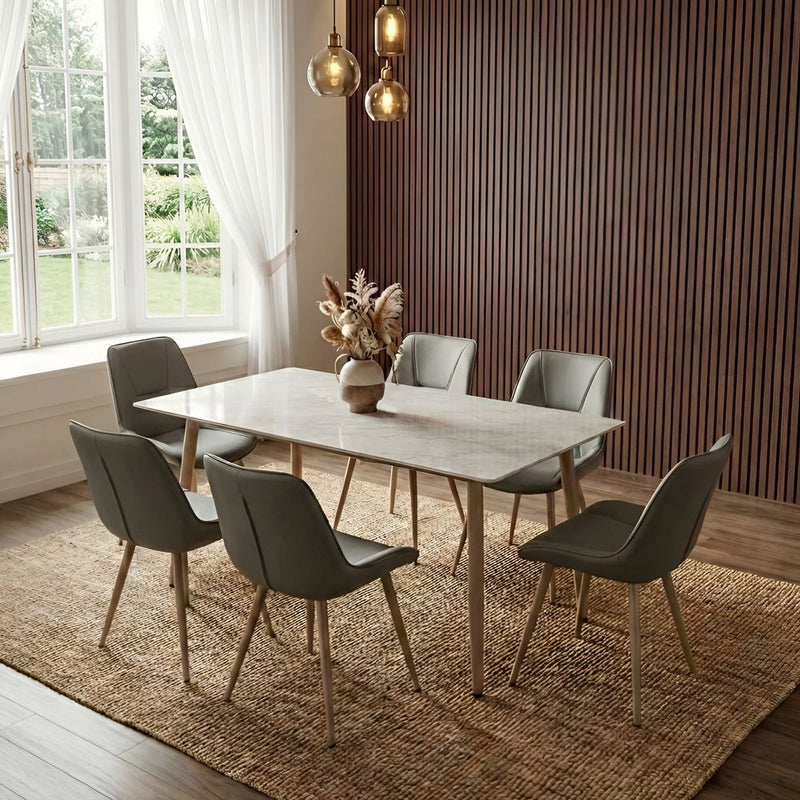 DANUBE | Neto 1+6 Ceramic Dining set Grey | 811600100359