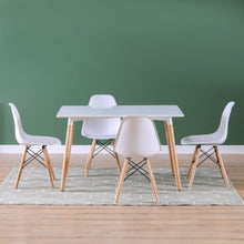 DANUBE | Stork 1+4 Dining Set - White / Beech | 811600200079