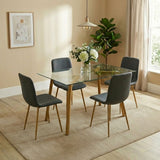 DANUBE | Parton 1+4 Seater Glass Dining Set Clear Brown | 811600200332