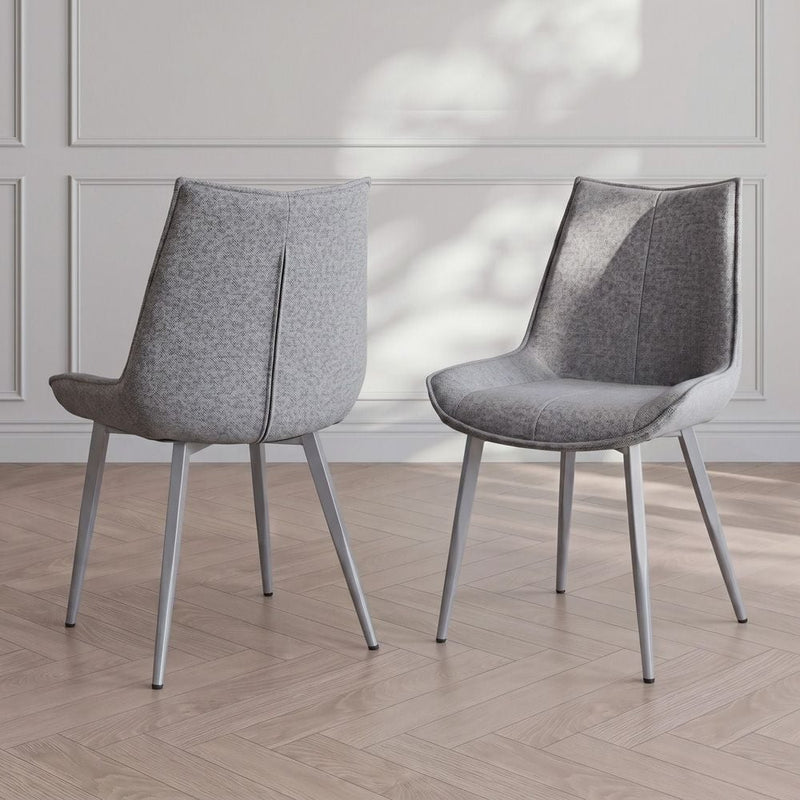 DANUBE | Wellington Dining Chair Set of 2 - Grey/Silver | 811600300236