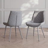 DANUBE | Wellington Dining Chair Set of 2 - Grey/Silver | 811600300236