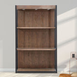 DANUBE | Aero 3 Tier Bookcase Display Cabinet With Led Dark Oak Black | 811900100036