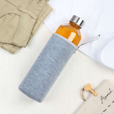 DANUBE |  Borosilicate Glass Sport Bottle with Black Cloth 900ml 8.8 x 8.8 x 29 Hcm | 812000307129