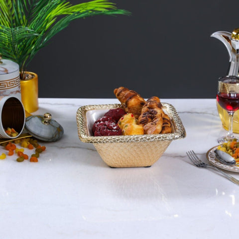 DANUBE | White Pearl Square Dish Bowl 25 Cms - AL5901 | 812000404146