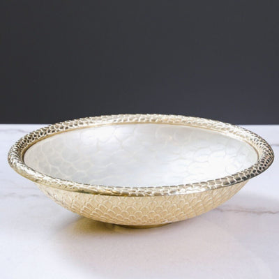 DANUBE | White Pearl Round Dish Bowl 37 Cms - AL 5903 | 812000404147