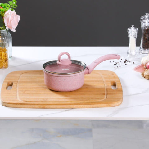 FISSMAN | Smoky Pink Marble Coating 16Cm Sauce Pan - 15032 | 812000504897