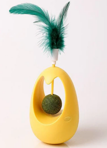 Pear Shaped Pendulum Cat Mint Ball Feather Roly-Poly Toy | 81214U1