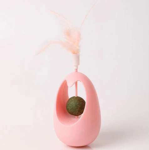 Pear Shaped Pendulum Cat Mint Ball Feather Roly-Poly Toy | 81214U2