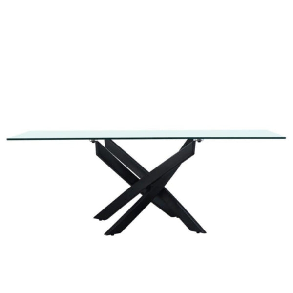 Leonardo Coffee Table-Glass / Powder Coated Black | 812700100154