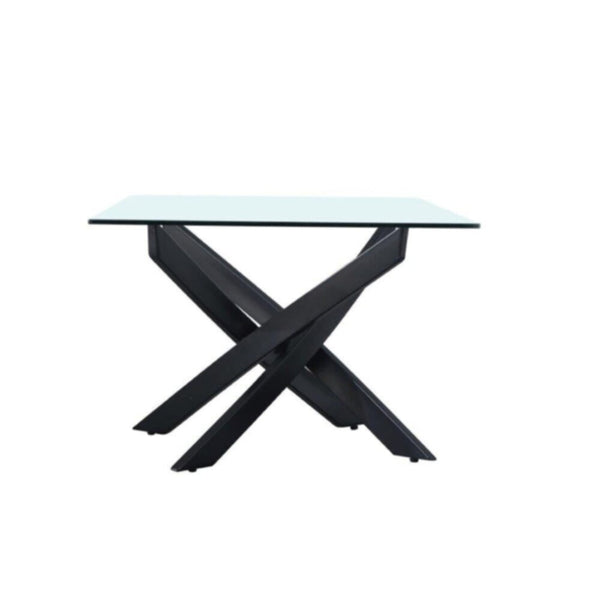 Leonardo Coffee Table-Glass / Powder Coated Black | 812700100154
