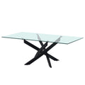 Leonardo Coffee Table-Glass / Powder Coated Black | 812700100154
