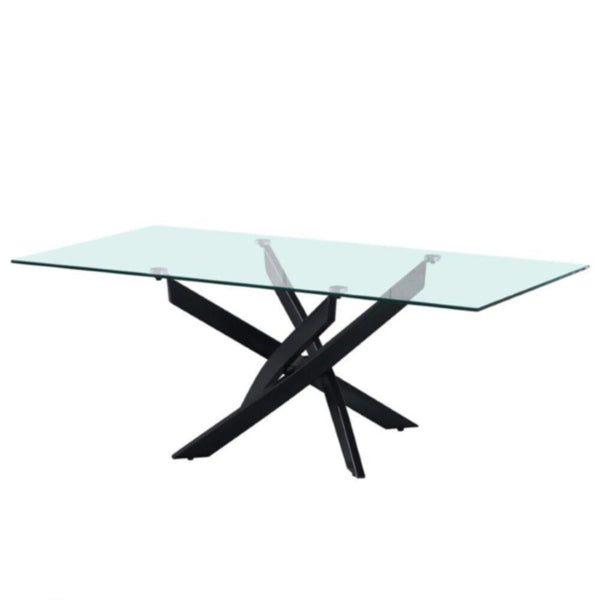 Leonardo Coffee Table-Glass / Powder Coated Black | 812700100154