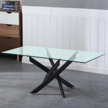 Leonardo Coffee Table-Glass / Powder Coated Black | 812700100154