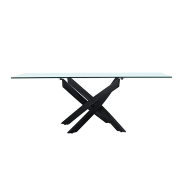 Leonardo Coffee Table-Glass / Powder Coated Black | 812700100154