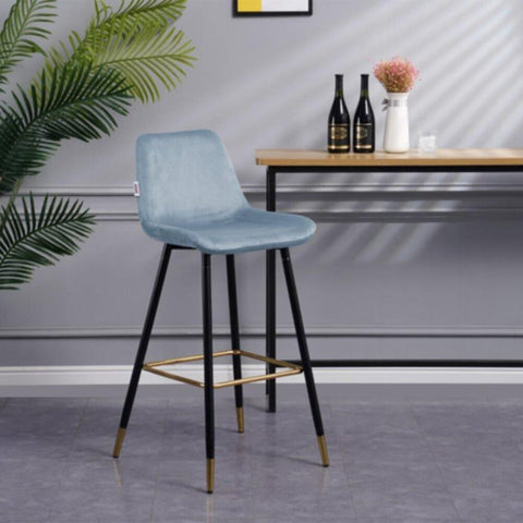 DANUBE | Kween Bar Stool-Light Blue / Black | 812700500018