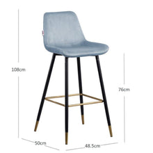 DANUBE | Kween Bar Stool-Light Blue / Black | 812700500018