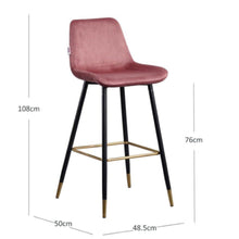 DANUBE | Kween Bar Stool -Rose / Black | 812700500019